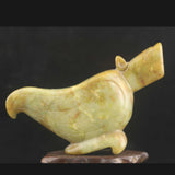 Antique Hand Carved Jade Dragon Cup Spoon Set