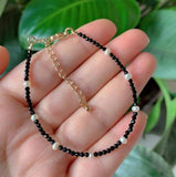 Natural Stone Pearl Bracelet with Garnets & Tourmaline