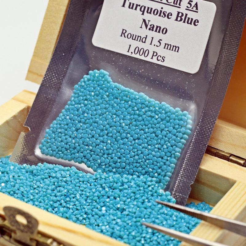 1.0~3.0mm Turquoise Nano Crystal Gem Loose Stone