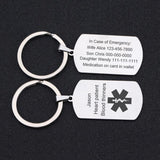 Personalized Medical Alert ID Keychain for Heart Disease & Diabetes Patients