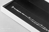 925 Sterling Silver Multi-Rows Lucky Beads & Star Anklet Bracelet