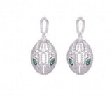 S925 Snake Head Crystal Earrings DIY Accessories
