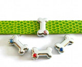 20PCS Dog Paw Bone Slide Charm for Leather Wristband