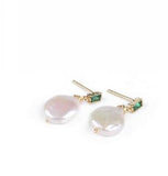 Baroque Emerald 14K Pearl Drop Earrings