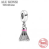Real 925 Sterling Silver Lock Shoes Pando Pendant Beads for Women