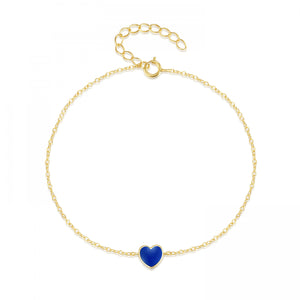 925 Silver Enamel Heart Bracelets for Women Wedding Anniversary Couple Bracelet