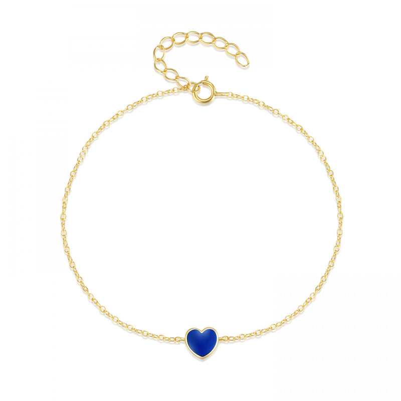 925 Silver Enamel Heart Bracelets for Women Wedding Anniversary Couple Bracelet