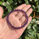 Fengbaowu Amethyst Bracelet 128 Faceted Beads Quartz Healing Stone Jewelry
