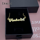DOREMI CZ Butterfly Necklace Personalized Pendant Gift