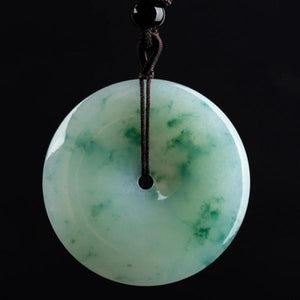 Zheru Jewelry Burmese Jade Donut Pendant Necklace Gift