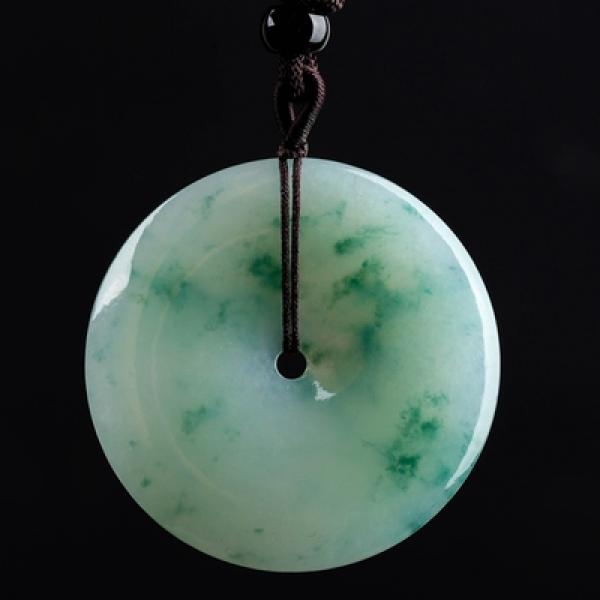 Zheru Jewelry Burmese Jade Donut Pendant Necklace Gift