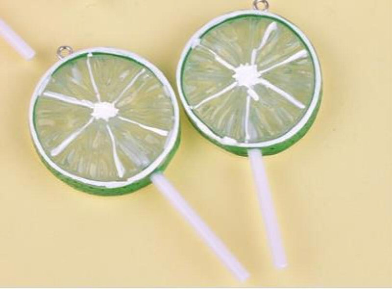 8pcs Fruit Lollipop Resin Charms for Earring DIY Jewelry Making