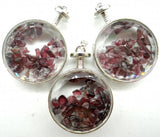 Natural Stone Irregular Gravel & Glass Pendant for DIY Jewelry Making