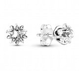 925 Silver U-shaped Hoop Earring with Crystal for Women