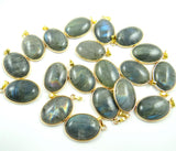 Moonstone Raw Gem Labradorite beads Pendant Necklace 12pcs
