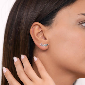 Personalized Name Stud Earrings, Customized Gift for Women