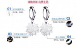 Ice Flower Zircon 925 Sterling Silver Stud Earrings