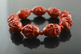 Chinese Tibetan Cinnabar Buddha Bracelet Men Women Jewelry