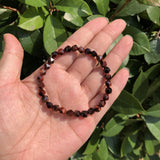 Red Tiger Eye Bracelet Diamond Shape Faceted Beads Crystal Healing Stone Jewelry