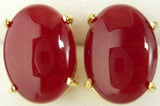 Women's Natural Jade Stud Earrings in 3 Colors - 13*18mm