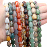 6 8 10MM Natural Stone Water Drop Beads For Jewelry Making DIY