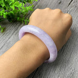 Zheru Jewelry Natural Burmese Jadeite 54-64mm Light Purple Bracelet
