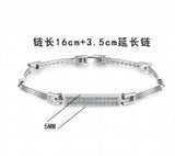 925 Silver Square Zircon Tennis Bracelet Chain Splice BSB101