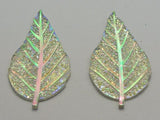 20 Mixed Flatback Resin Leaves Rhinestone Cabochons 52X28mm Craft