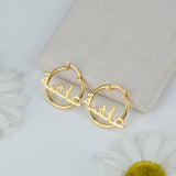 Arabic Name Earring-Personalized Name Earrings-Custom Letter Nameplate
