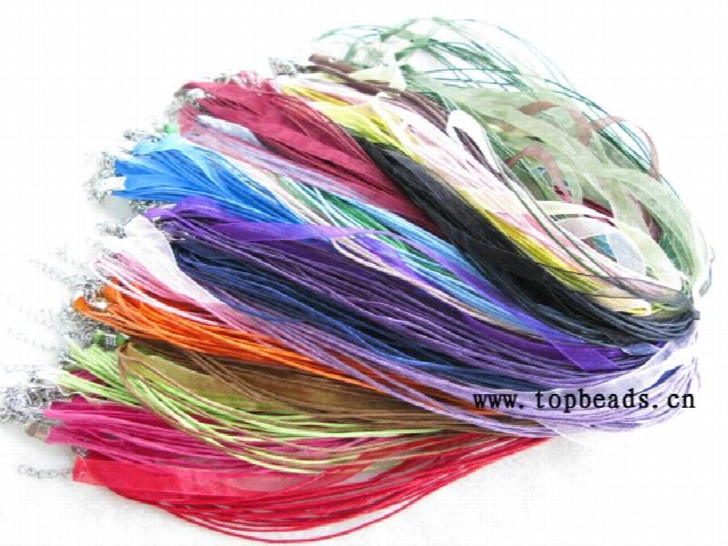 Necklace Cord Organza Ribbon Cotton Wax Findings 100pcs/lot
