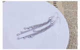 925 Silver Bridal Beads Tassel Earrings For Women Brincos S-E62