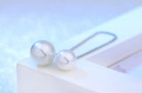 925 Sterling Silver Pearl Chain Ear Line Long Earrings For Women
