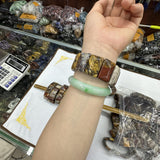 Mexican Crazy Lace Agate Gemstone Beads Bracelet