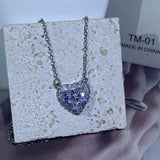 Heart-shaped Zircon Choker Pendant Necklace for Women
