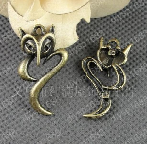 Antique Bronze Owl Charm Pendant 34*19MM 60PCS