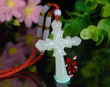 Jadeite Myanmar Natural Jade Cross Pendant Inlay Noble Worker Gift