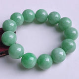 Jadeite Light Green Round Bead Bracelet Men Women's Gift