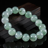 Natural Burmese Jadeite Round Bead Bracelet Men's Women's Jewelry Gift