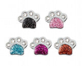 20PCS 8MM Paw Slide Charms Rhinestones Fit 8mm Leather Wristband Keychains