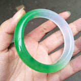 Zheru Jewelry Natural Burmese Jade 54-64mm Two-color Bracelet