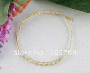 48PCS Clear Glass Seed Braided Raffia Wish Bracelets