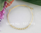48PCS Clear Glass Seed Braided Raffia Wish Bracelets