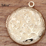 BoYuTe 27MM Round Metal Brass Photo Locket Pendant - 10 Pieces/Lot