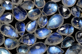 Rainbow Moonstone Flat Drop Faceted Beads for DIY Jewelry Making Wholesale