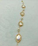 Handwoven Lucky 14k Freshwater Coin Pearl Bracelet for Women
