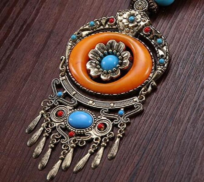 Bohemian Fringed Statement Necklace Retro Style