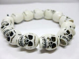 Detailed Skull Bead Bracelet on Elastic Cord