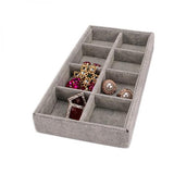 Velvet Jewelry Display Tray 8 Grids Rings Bracelet Earrings Holder Storage Box