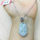 Burmese Ajadeite Zodiac Monkey Pendant Necklace