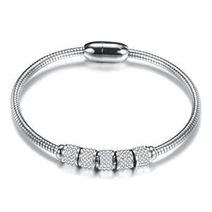 Stainless Steel Women's Bracelet with Magnetic Clasp